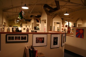 Looking at the gallery from the back corner